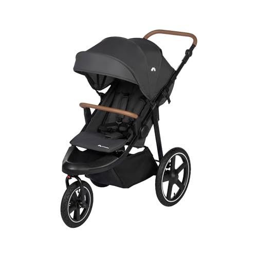 Bebeconfort Cloudy, All-Terrain-Baby Stroller, 0–4 Jahre (max. 22kg), verstellbar, schnell zusammenklappbar, 3 große Kinderwagen Luftreifen, verstellbarer Schieber, geräumiger Korb, Mineral Graphite