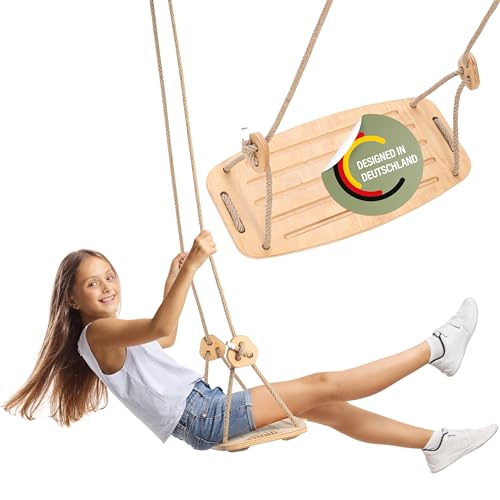 WOOWOOD Schaukel Outdoor [Designed in Germany] | Holzschaukel für Kinder und Erwachsene | Kinderschaukel | Schaukel Erwachsene | Kinderschaukel Outdoor | Kinder Schaukel für Garten | Schaukel Indoor