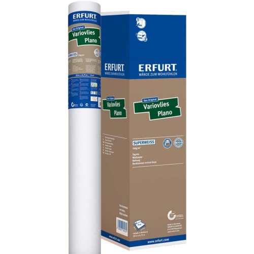 Erfurt Variovlies PLANO Superweiss überstreichbare Tapete Glattvlies Recyclingpapier 4 Rollen 20 x 0,75m