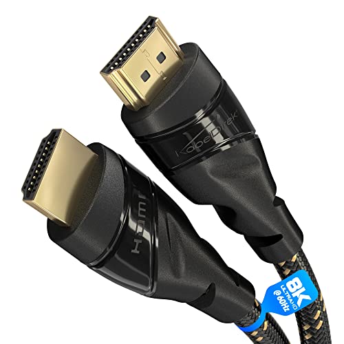 KabelDirekt – 8K/4K HDMI-Kabel – 1,5 m – 8K@60Hz (Extra-Kupfer für schnelles Ultra HD, Nylon-Mantel, 4K@120Hz/8K@60Hz – HDMI 2.0, High Speed mit Ethernet, Blu-ray/PS5/Xbox Series X/Switch, schwarz)