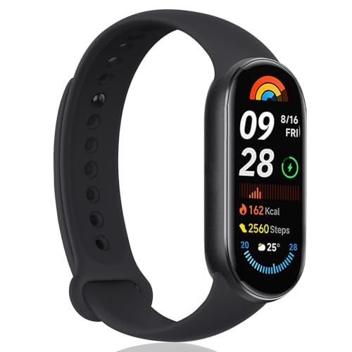 Mi Smart Band 9 - Fitness-Tracker, Smartwatch, 1.62'' AMOLED-Display mit 1200 Nits, Sp02 Tracking, Notifications, Sleep and Heart Rate Monitor, 5ATM Wasserdicht, 21 Tage Akkulaufzeit, 150+ Sportmodi