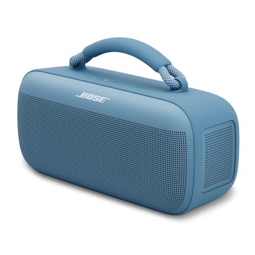 Bose Neuer tragbarer SoundLink Max Lautsprecher, großer, wasserdichter Bluetooth-Lautsprecher, bis zu 20 Stunden Akkulaufzeit, USB-C, integrierter 3,5 mm AUX-Eingang, Blue Dusk