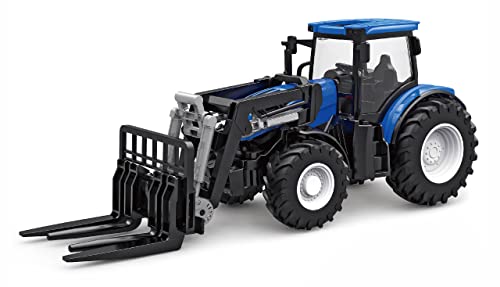 Amewi 22596 RC Traktor mit Palettengabel, Licht & Sound, 1:24 RTR inkl. Fernsteuerung, Akku, Ladekabel, Blau