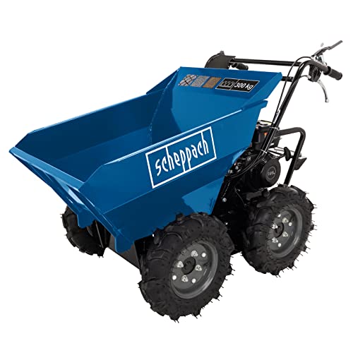 Scheppach Benzin Dumper DP3000 Motorschubkarre | 300kg Traglast | 5,6 PS | 3-Vorwärts-/1-Rückwärtsgang | Allradantrieb | Muldenkipper Mini Motor-Schubkarre Mini-Raupe