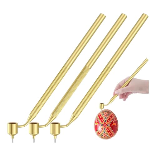 Grendly 3er-Set Pysanka-Set Heißwachs-Zeichenstifte für Dekorative Künste für Ostereier Pysanky-Zubehör