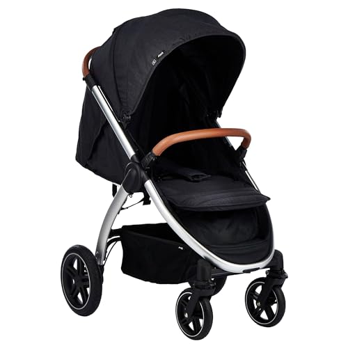 hauck Buggy UpTown mit Liegefunktion, klein zusammenklappbar, bis 25 kg, Schieber höhenverstellbar - Kinderwagen Sportwagen mit Einhand Faltmechanismus und Getränkehalter - Melange Schwarz