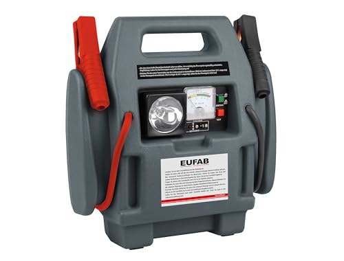 EUFAB 16643 Powerpack, Starthilfe, mit Kompressor, 7Ah Grau mit Wasserfahrzeug