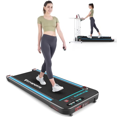 CITYSPORTS Elektrisches Laufband, Laufband für Zuhause 6km/h, mit Eingebautem Bluetooth-Lautsprecher, Einstellbare Geschwindigkeit,Ultra dünnes und leises Walking Pad, Geeignet für Zuhause/Büro(Blue)