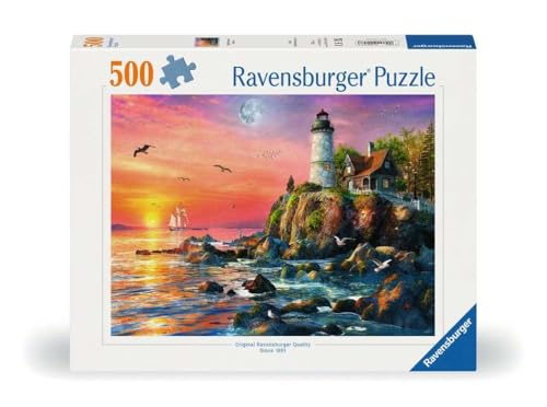 Ravensburger Puzzle 12000217 - Leuchtturm am Abend - 500 Teile Puzzle für Erwachsene und Kinder ab 12 Jahren,