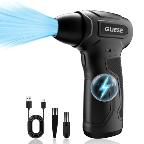 GLIESE Elektrisches Staubgebläse/Druckluftspray mit 3 Stufen, 8000mAh Akku 200.000 U/min und Typ-C-Schnellladung, Mini Tragbar gebläse für Computer, Tastatur, Sofa, Auto, Outdoor und Haushalt
