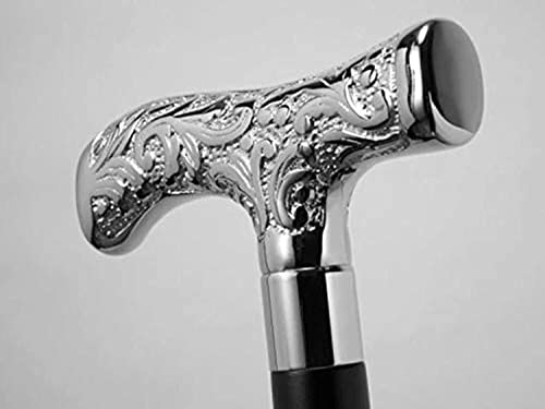 Antike Messing Angelrute Deluxe Walking Schöner Griff aus versilbertem Messing für Männer und Frauen Geschenk