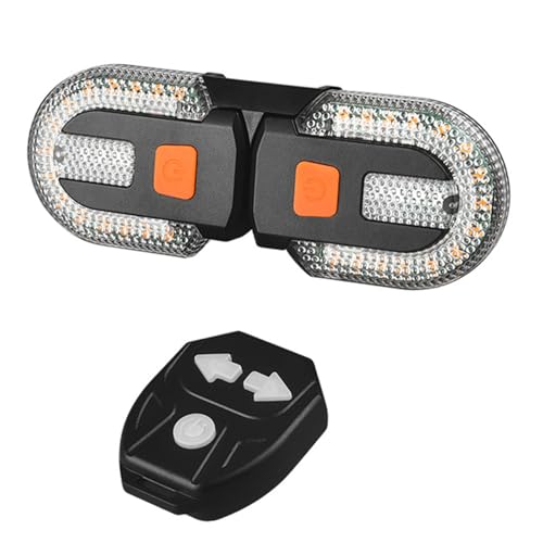 Fahrrad Blinker, mit 30*Gelbe Led & 8*Rote Led, Blinker 5 Modi Zwei-Lampen-Split Fahrrad RüCklicht, USB Wiederaufladbare Fahrrad Licht Fernbedienung Ipx6 Wasserdicht, FüR Mountainbikes RennräDer