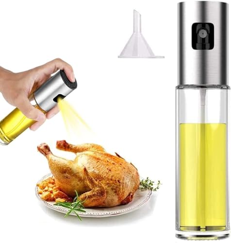 ChioSun Öl Sprayer Flasche, 100ml Essig Sprayer Spender, Dressing Spray Grilling Olivenöl Glasflasche, für Küche Kochen Salat Brot Backen BBQ (1 Pcs)