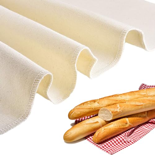 Bäckerleinen Leinentuch Brot Backen Teigtuch Gärfolie 66 x 90cm Gärtuch Proofing Cloth für Baguette, Brotteig, Brotbacken, Teiggärung 1 Stück