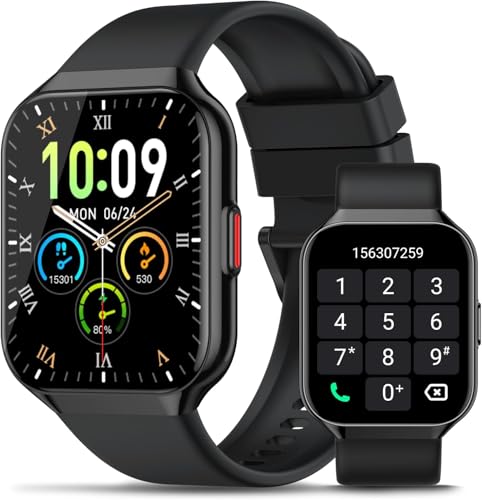 Smartwatch Herren Damen mit Telefonfunktion,1.96' HD Smart Watch mit Herzfrequenz SpO2 Schrittzähler Schlafmonitor,113+ Sportmodi Fitness Tracker, IP68 wasserdichte für Android iOS 2025 Neue Schwarz
