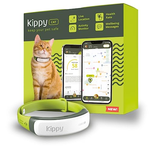 Kippy CAT GPS-Halsband für Katzen – Tracker und Tracker für Gesundheit und Aktivität – GPS-Halsband für Katzen mit Anti-Drocken – schafft virtuelle Grenzen