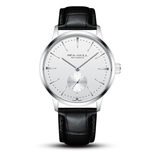 Seagull Uhren Herren, Herrenuhren,Herrenuhren automatik, Herren-Armbanduhr Lederarmband 6075