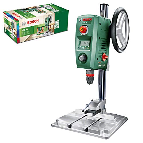Bosch Tischbohrmaschine PBD 40 (710 W, Max. Bohr-Ø in Stahl/Holz: 13 mm/40 mm, Bohrhub 90mm, im Karton)