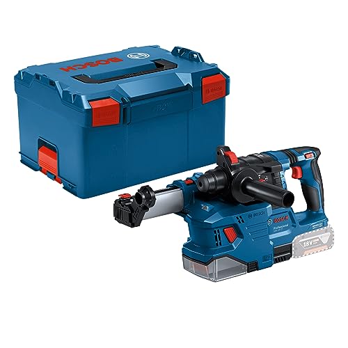 Bosch Professional 18V System Akku-Bohrhammer GBH 18V-22 (mit SDS plus, ideal zum Bohren von 6- bis 10-mm-Löchern, KickBack Control und Vibration Control, inkl. GDE 18V-12, in L-BOXX)