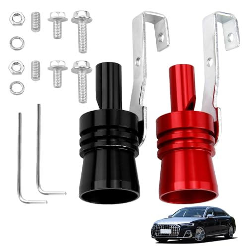 2 Stück Auspuff Sound Booster,turbo sound-simulator-pfeife,Sound Booster,Aluminiumlegierung Auto Turbo,Soundgenerator Auto, Für Automobile Auf Alle Modelle Rot Schwarz