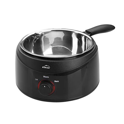 LACOR - 69317 - Maria Bath, Chocolatera, to Melt Chocolate, Elektro-Container mit abnehmbarem Edelstahl Eimer, Kapazität 1 Liter, Maße: 16cm, Tiefe 7cm, 70W, Schwarz