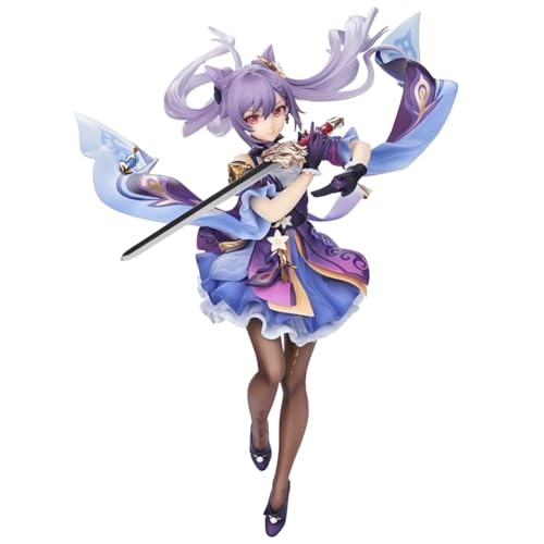 Jiumaocleu Keqing Figur Statue - 24 cm Anime Skulptur, Cartoon Spiel Charakter Actionfigur, Handgemachte Sammlerstück Neujahrsgeschenke