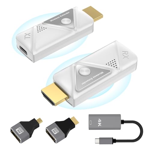 HDMI Wireless Transmitter and Receiver, Wireless HDMI Extender zum Streamen von Video und Audio auf den Monitor von Laptop/PC/TV-Box/Projektor, 2,4G/5G HDMI Funkübertragung Tragbares Plug & Play