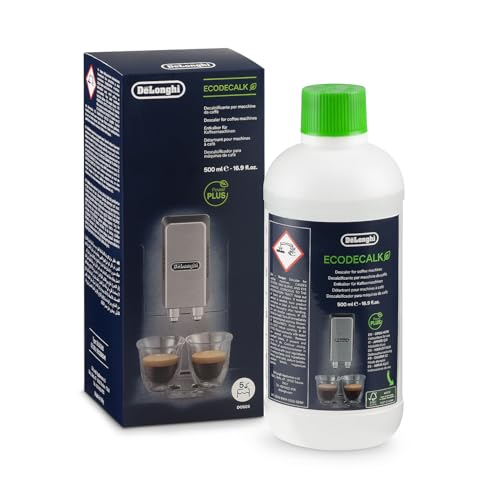 De'Longhi EcoDecalk Entkalker DLSC500, 5 Entkalkungs Dosen, Kaffee Maschinen Entkalker, Kaffee Maschinen Wartungs Zubehör, Pflanzliche Inhaltsstoffe, Flasche mit 5 Dosen, 500ml