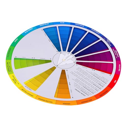 Tofficu Farbmischrad Board - Farbrad - Deutschsprachiges Farbrad Und Farbkreis Als Lernhilfe Für Künstler - Inklusive Farbmischtafel Und Drehfunktion Farblernwerkzeug Ideal Für Make up Kunstunterricht