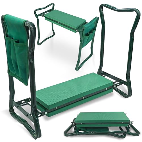 SEVERNO Garden Klappbarer Gartenknieschoner und Hocker, 3-in-1 Design, 60 x 27 x 49 cm, Grün
