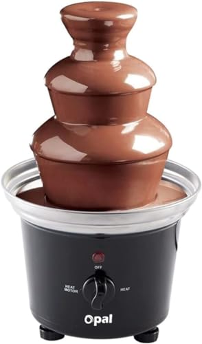 Opal-Schokoladenbrunnen, Edelstahl-Brunnen-Set, elektrische 3-Tier -Maschine mit heißem Schmelztiegel-Boden, 500ML,90W,heiße und flüssige Schokolade für Brunch, Partys, Weihnachten, Silvester (OCF17)