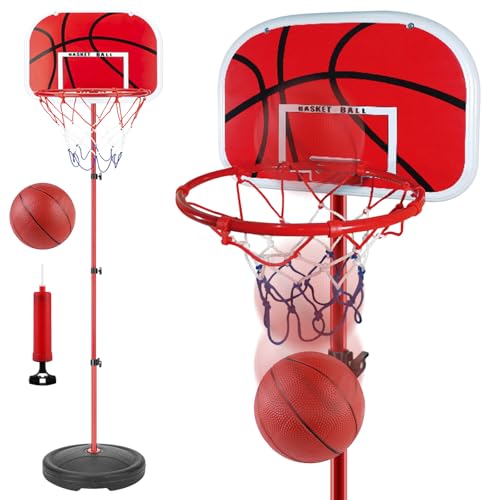 Basketballkorb Kinder, 63-150cm Basketballständer Einstellbare, Basketball Ständer Hoop Set, Höhenverstellbar Basketballkorb mit Ständer Indoor Outdoor für Kinder