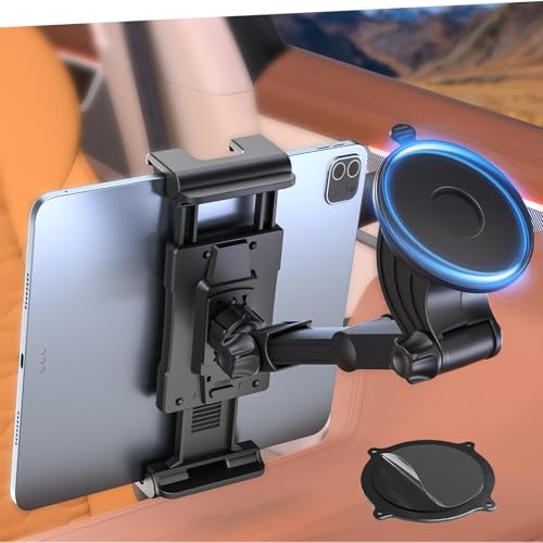 OHLPRO Tablet Halterung Auto,360° Drehung Tablethalterungen 18cm Ausziehbare Arm+ Waschbar Saugnapf,iPad Autohalterung Universal Windschutzsche & Armaturenbrett, Halter für 5-13' Tablet Smartphone
