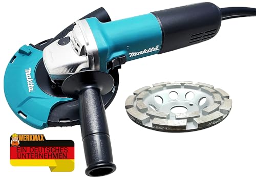 Makita Betonschleifer Set mit Makita Staubabsaugung 191W06-8 und 125mm Diamantschleiftopf