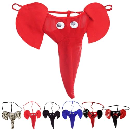 Anzhee Sexy Elefanten String Thong Tanga Unterwäsche für Herren Pouch Slips Lustige G-String Mankini Unterhosen Männer