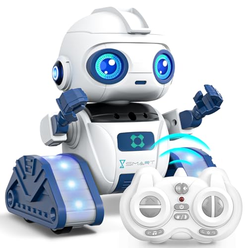 Ophy Roboter Kinder Spielzeug, wiederaufladbar und projizierbar, RC-Roboter mit LED-Augen und Musik, RC-Spielzeug mit Gestensensor für ab 3 4 5 6 7 8 9 10 Jahre Jungen und Mädchen Geschenk