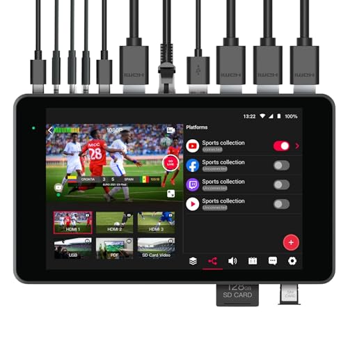 YOLOLIV YoloBox Pro, Tragbare Multi-Kamera Live Streaming Studio Encoder Recorder Switcher