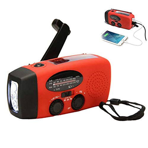 Solar Handkurbel Radio,2000 mAh Solar Handkurbel Dynamo Radio mit LED Taschenlampe Batterieleistung AM/FM Kurbelradio Wiederaufladbare Dynamo Radio Wandern, Camping, Ourdoor,