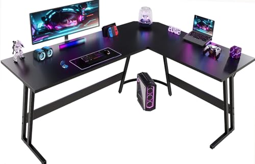 Devoko Gaming Tisch 160x130x75cm,Computertisch,Eckschreibtisch,Schreibtisch L Form,Gaming Schreibtisch L-förmiger,Groß Pc Ecktisch,Schwarz Mattiert