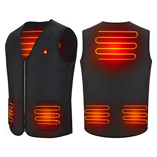 Haofy Beheizte Weste USB Lade Heizweste für Herren Damen, Elektrische Beheizte Jacke Beheizbare Weste Jacke mit 3 Temperatur für Outdoor Wandern Motorrad, Heizjacke Fit für Kalte Wetter Winter Jagd