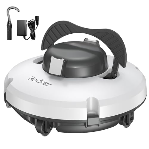 Redkey S100 Poolroboter Akku, Akkulaufzeit 130 Minuten,Max Steigung 18°,Selbstparkend, Automatische Poolreiniger Kabelloser, Poolreinigungsroboter,Geeignet für Flache Pools bis zu 100 m²