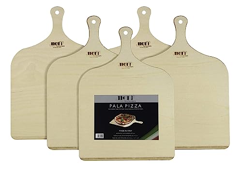 HOT! Kitchenware Pizzaschaufel, Made in Italy, Pizzaschieber aus Birkenholz 29x41,5cm (5er Set)