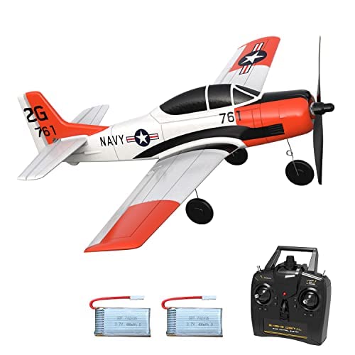 volantexrc RC Flugzeug 4CH Ferngesteuertes Flugzeug 2,4 GHz 4 Kanal RC Flugzeug RTF für Anfänger, Kinder und Erwachsene, Flugzeug Spielzeug mit USB-Aufladung (T28 Trojan 761-9 RTF)