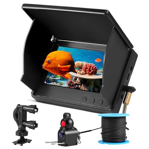 Fischfinder, Unterwasserkamera Echolot Angeln, 4,3-Zoll-HD-Bildschirm Fish Finder Kamera mit Nachtsichtfunktion, 5000mAh Lithiumbatterie, HD-Kamera, IP65 Wasserdicht, Unterstützt mehrere Sprachen