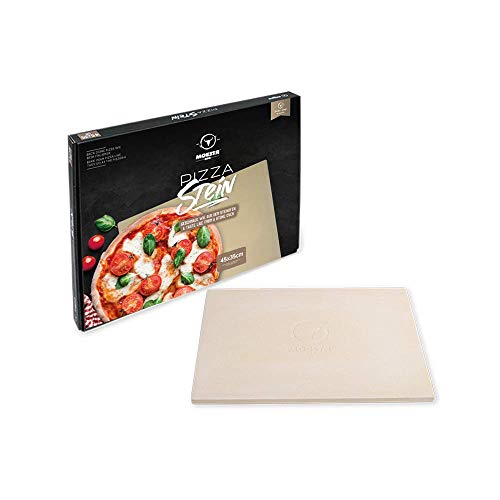 MOESTA-BBQ 19217 Pizzastein No. 1 - Eckig 45 x 35cm - Cordierit Naturstein - Italienische Pizza vom Grill - Ofenfest