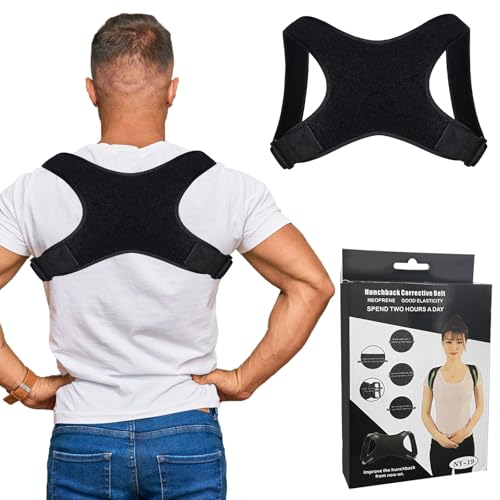 Jarcynious Rücken Geradehalter, Haltungskorrektur Rücken Herren Damen, Verstellbare Größen, Posture Corrector Men, Haltungstrainer, Schultergurt, Rückengurt, für Schulter Nacken Rückenstütze, Schwarz