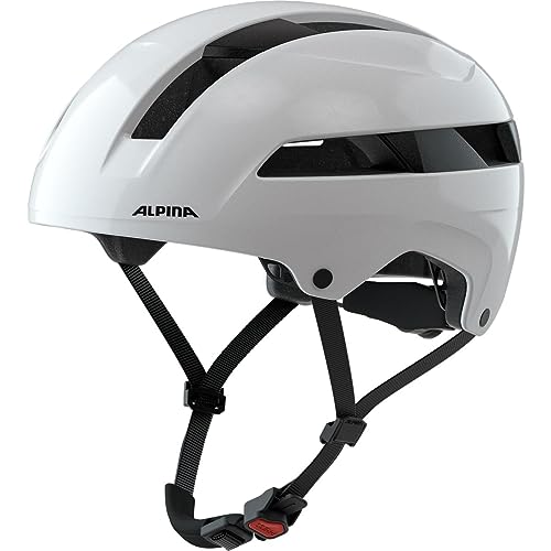 Alpina SOHO - Extrem Robuster, Leichter & Individuell Anpassbarer Urban Fahrradhelm Für Erwachsene, White Gloss, 51-56 cm