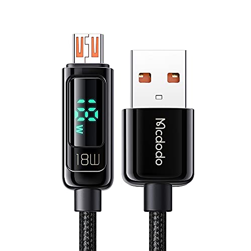 Micro-USB-Kabel mcdodo, 3A QC4.0 sichtbares Micro-USB-Ladekabel, Stromversorgung des digitalen Displays, mit Schnellladung und Erhaltungslademodus, Schutz für Handy (1,2 m)