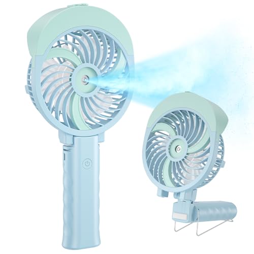 HandFan Handventilator Wasserkühlung Akku Ventilator Lüfter USB Batteriebetrieben,3 Stufen Mini Tischventilator 2in1 mit Laptop Multi Port Steckdose für Reisen und Zuhause