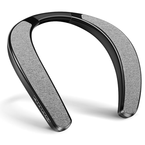 KozyOne Nackenbügel-Bluetooth-Lautsprecher, kabelloser tragbarer Lautsprecher mit integriertem Mikrofon und TF-Kartensteckplatz, 12 Stunden Spielzeit, 3D-Stereo-Surround-Sound, Typ-C-Schnellladung,